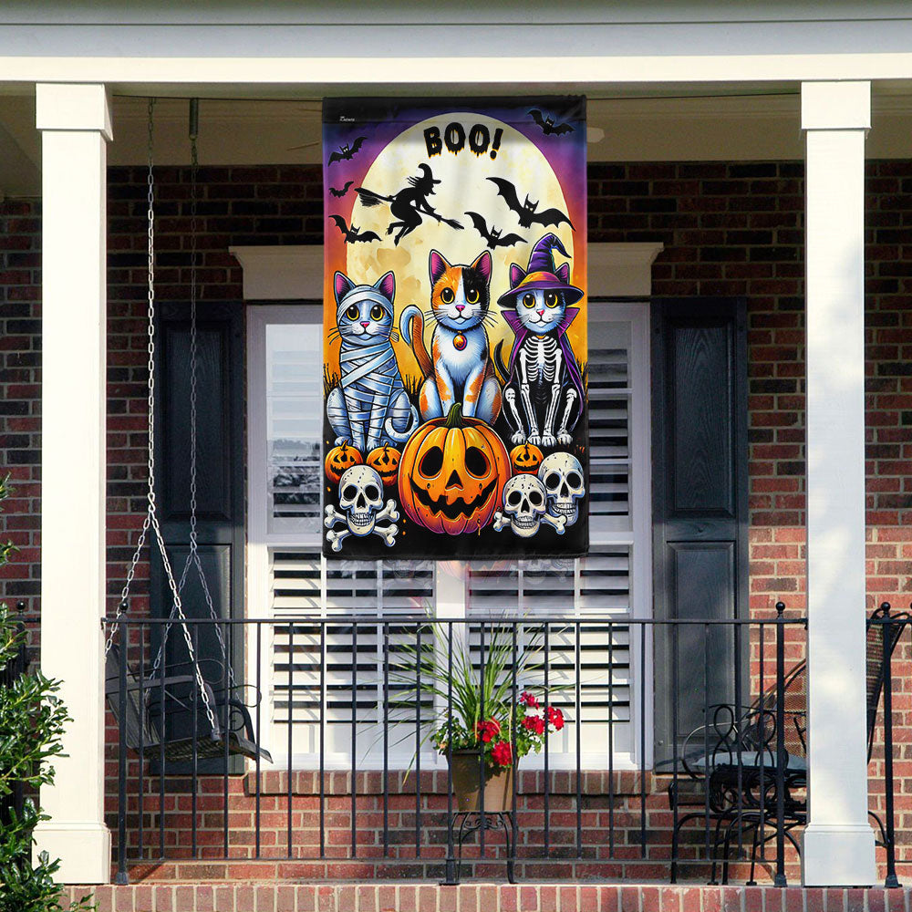 Halloween Black Cat Boo Spooky Pumpkin Flag