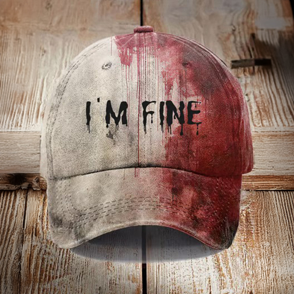 Halloween Blood Bloody I'm Fine Hat Scary Hat Gifts For Halloween Halloween Blood Bloody I'm Fine Hat Scary Hat Gifts For Halloween