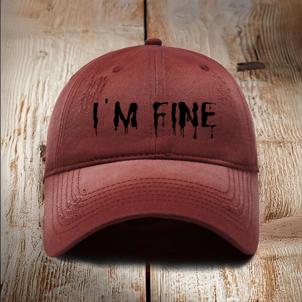 Halloween Bloody I'm Fine Hat Scary Horror Halloween Hat Gifts For Husband Halloween Bloody I'm Fine Hat Scary Horror Halloween Hat Gifts For Husband