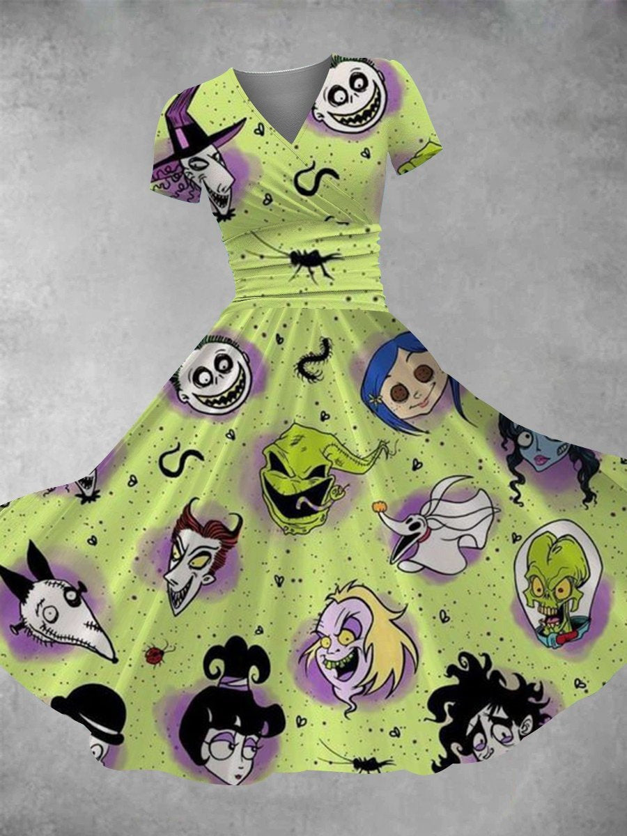 Halloween Cartoon Maxi Dress Cute Halloween Clothing Spooky Dress Gifts For Wife Halloween Cartoon Maxi Dress Cute Halloween Clothing Spooky Dress Gifts For Wife