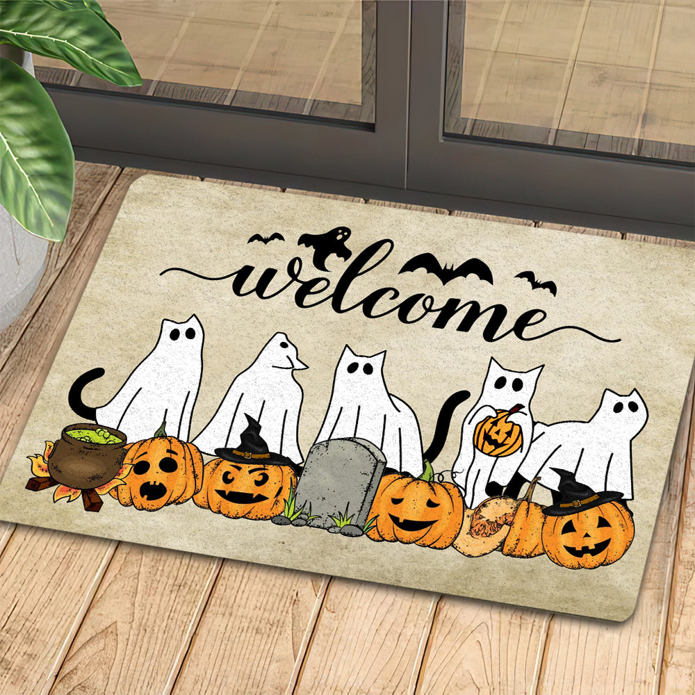 Halloween Cat Doormat Welcome Gift For Cat Lovers New Home Gift Housewarming Gift Cat Decor