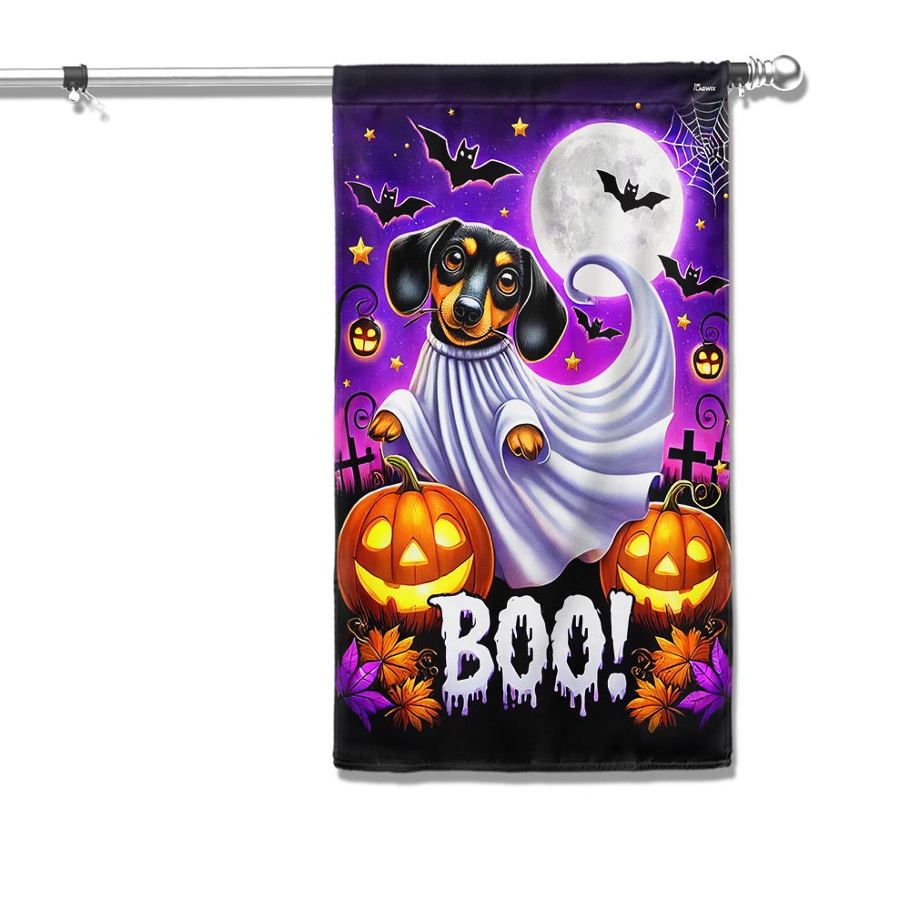 Halloween Dachshund Boo Spooky Flag