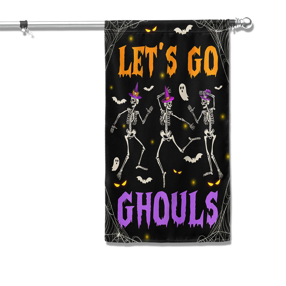 Halloween Dancing Skeleton Flag Let S Go Ghouls