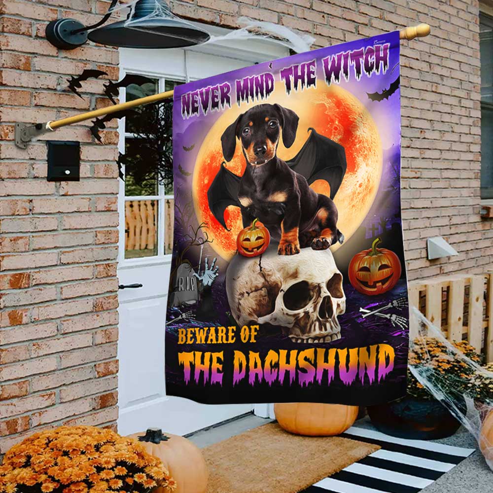 Halloween Flag Beware Of The Dachshund