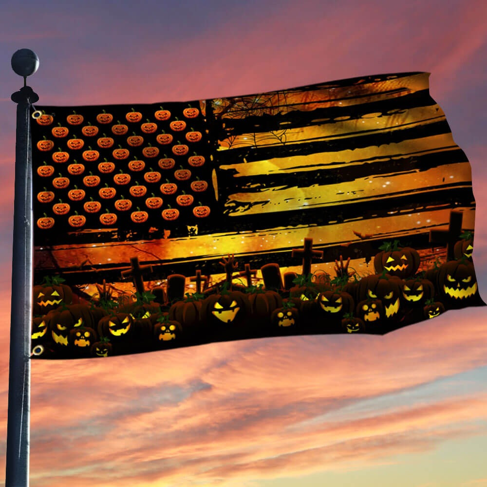 Halloween Flag Pumpkin Jack O Lantern Pumpkin Grommet Flag Gift For Halloween
