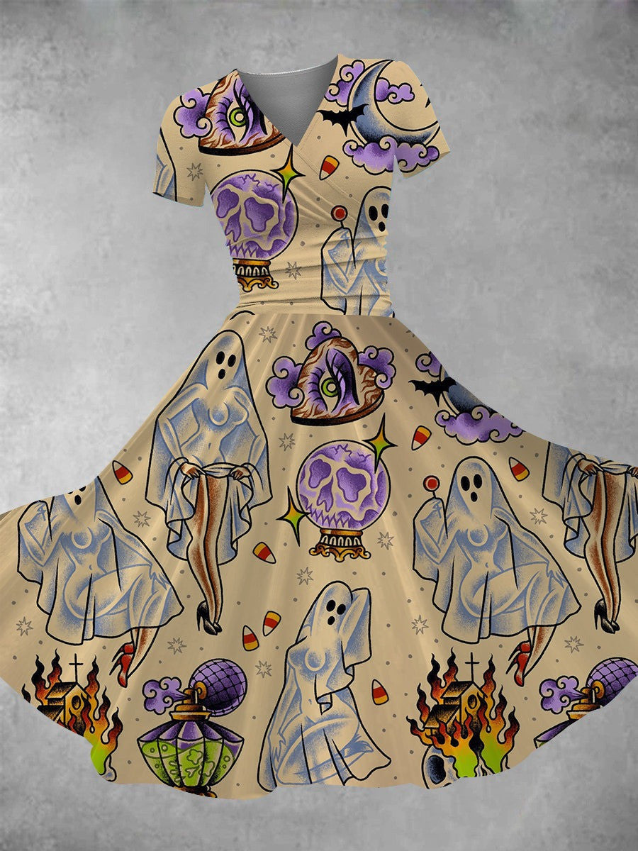 Halloween Ghost Boo Pin Up Maxi Dress Cute Vintage Halloween Costumes Ghost Dress Women Gift Halloween Ghost Boo Pin Up Maxi Dress Cute Vintage Halloween Costumes Ghost Dress Women Gift
