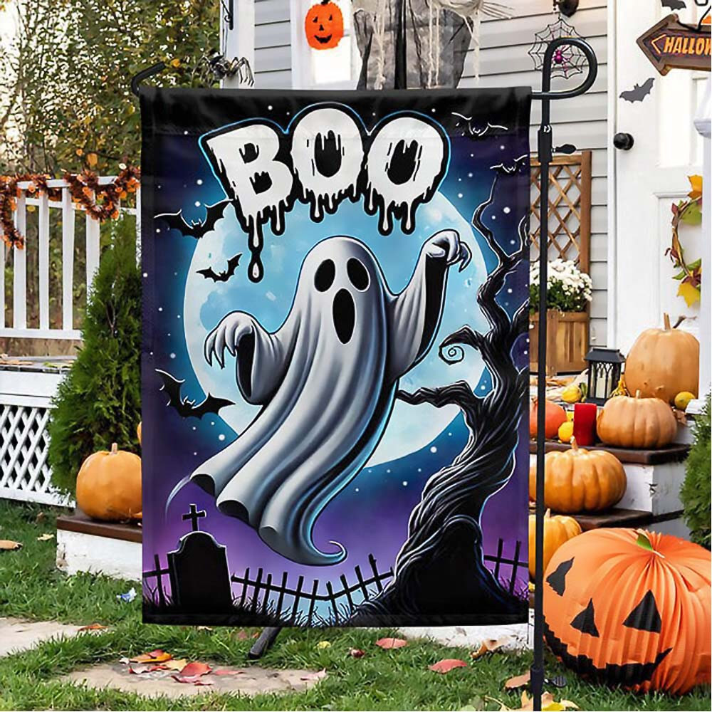 Halloween Ghost Boo Spooky Flag Best Gift For Adults and Kids on Halloween Day