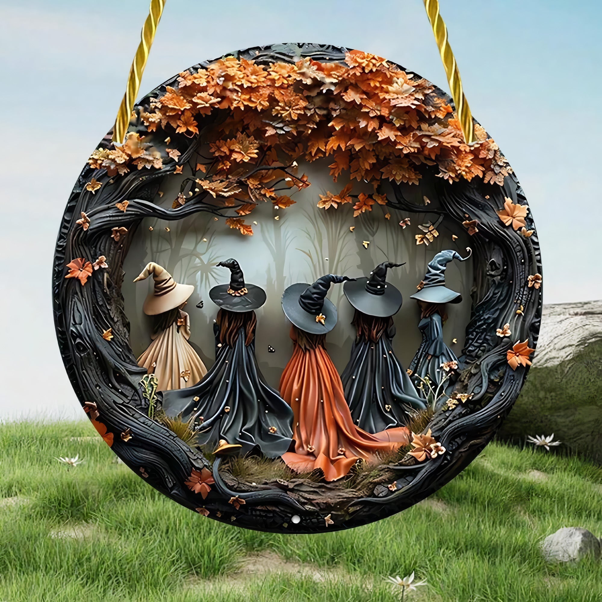 Halloween Gifts For Witch Fans Stained Glass - Cute Christmas Tree Gift Idea