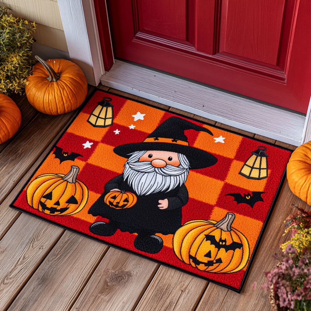 Halloween Gnome Pumpkin CW1308011CL Doormat