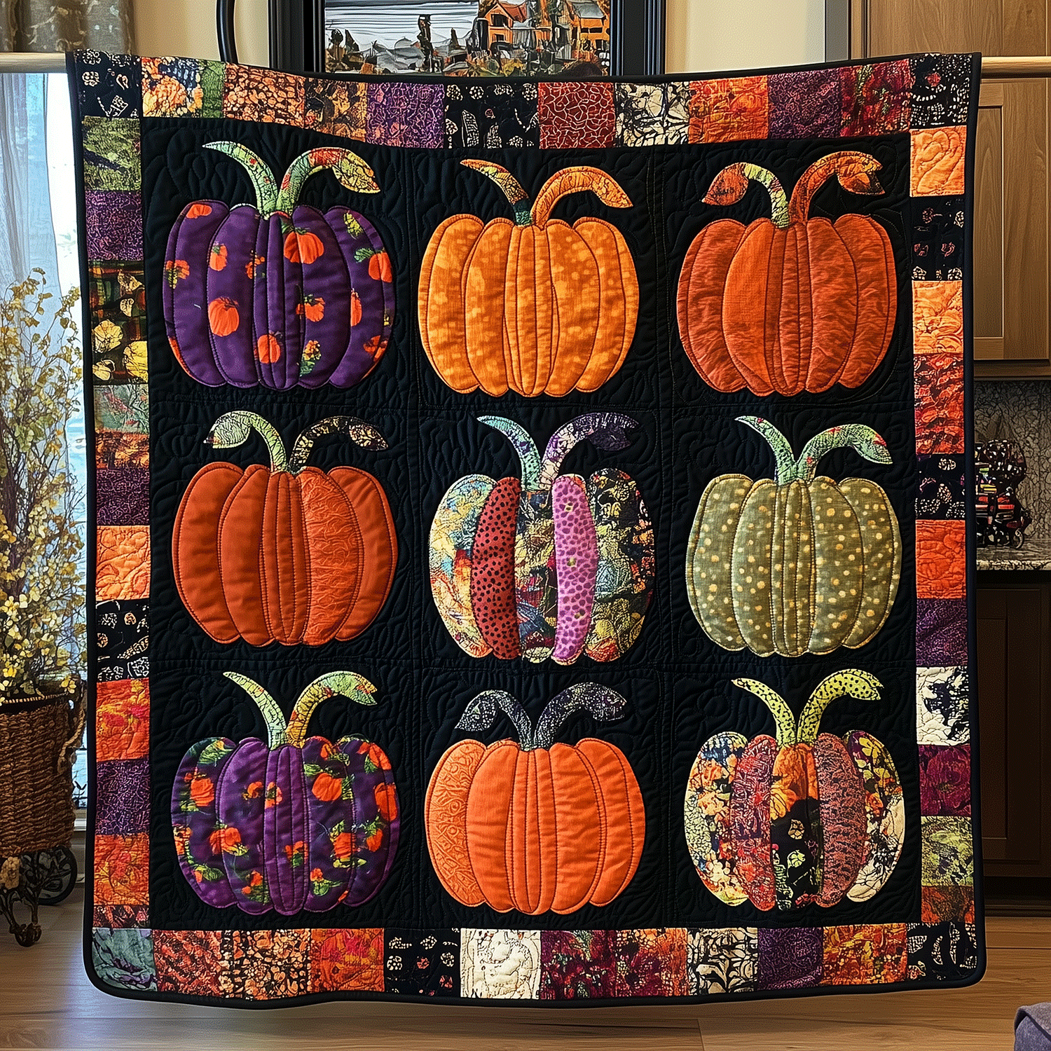 Halloween Harvest Quilted Blanket Spooky Gifts For Her