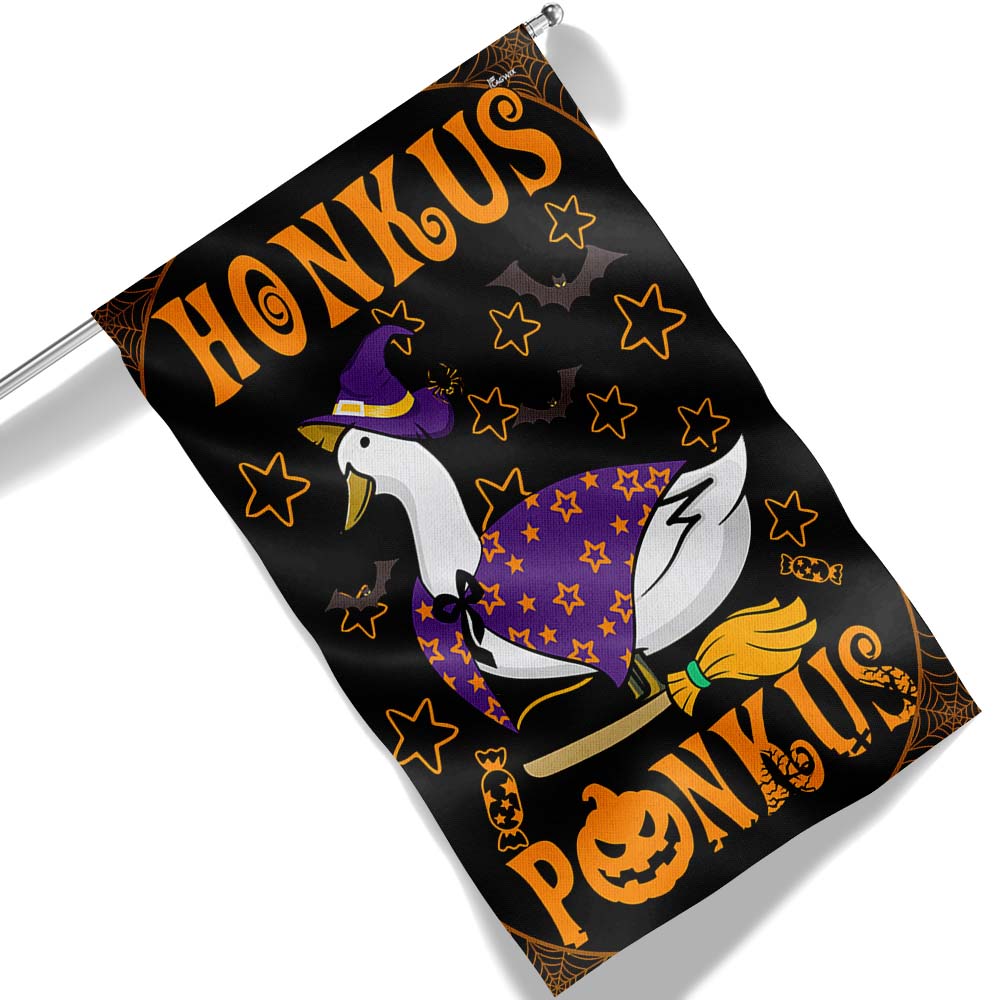 Halloween Honkus Ponkus Witch Duck Flag