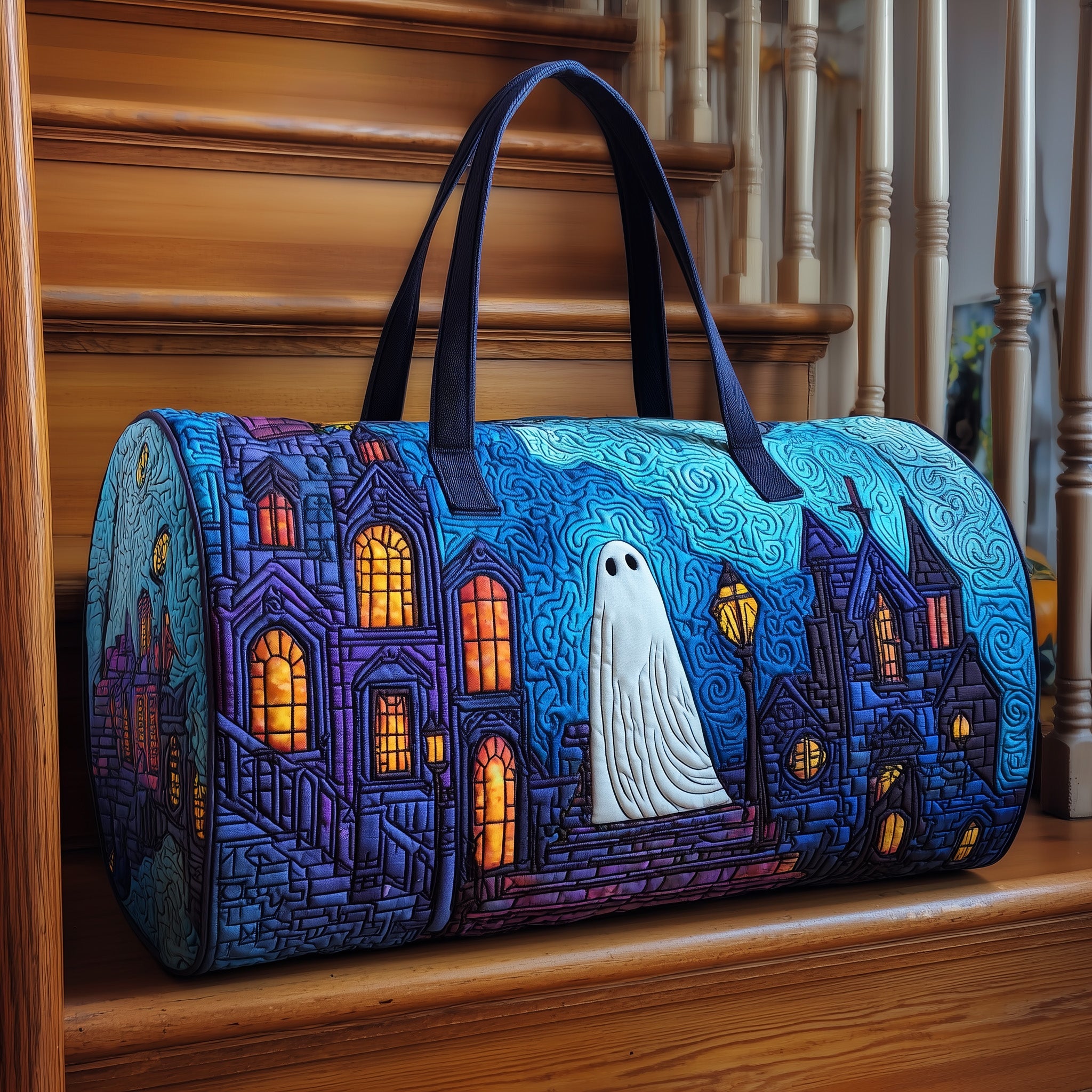 Halloween Little Ghost Quilted Duffle Bag Summer Vacation Essential
