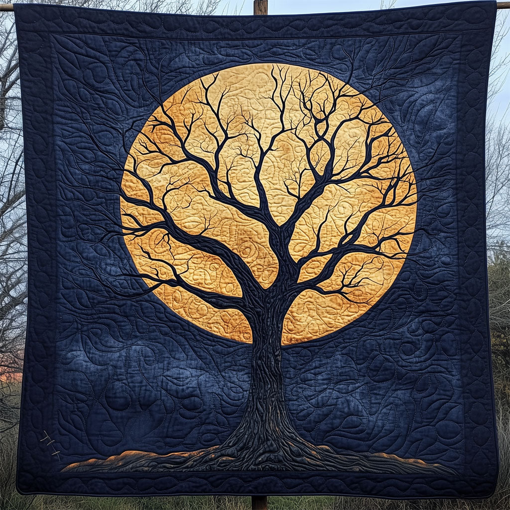 Halloween Moonlit Tree Quilt Luxury Quilt Blanket for Elegant Home Decor