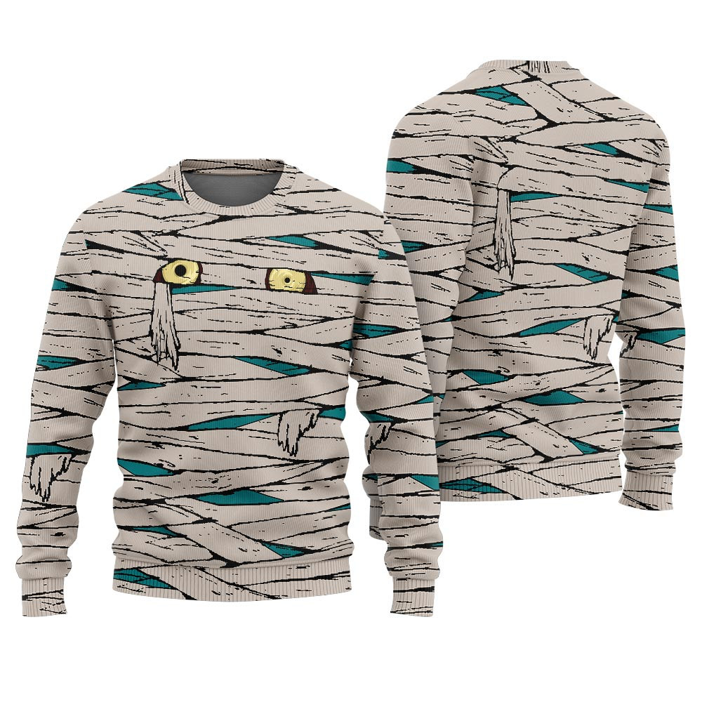 Halloween Mummy Costume Ugly Sweater Seasonal Gift Merch for Cozy Christmas Vibes