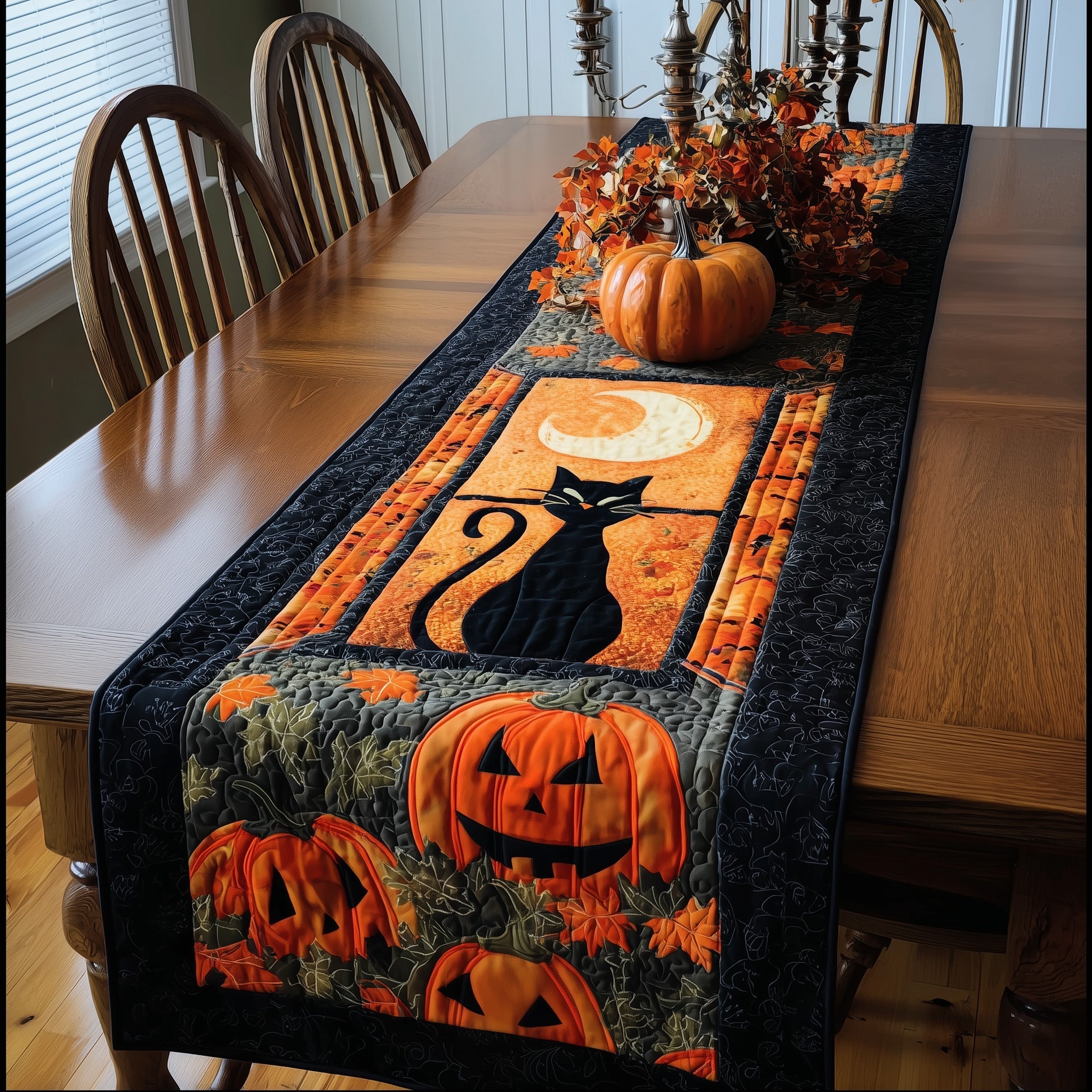 Halloween Night Quilted Table Runner Christmas Table Runner Gift Idea