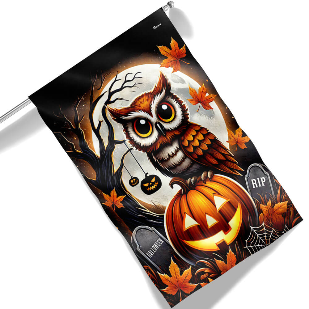 Halloween Owl Flag