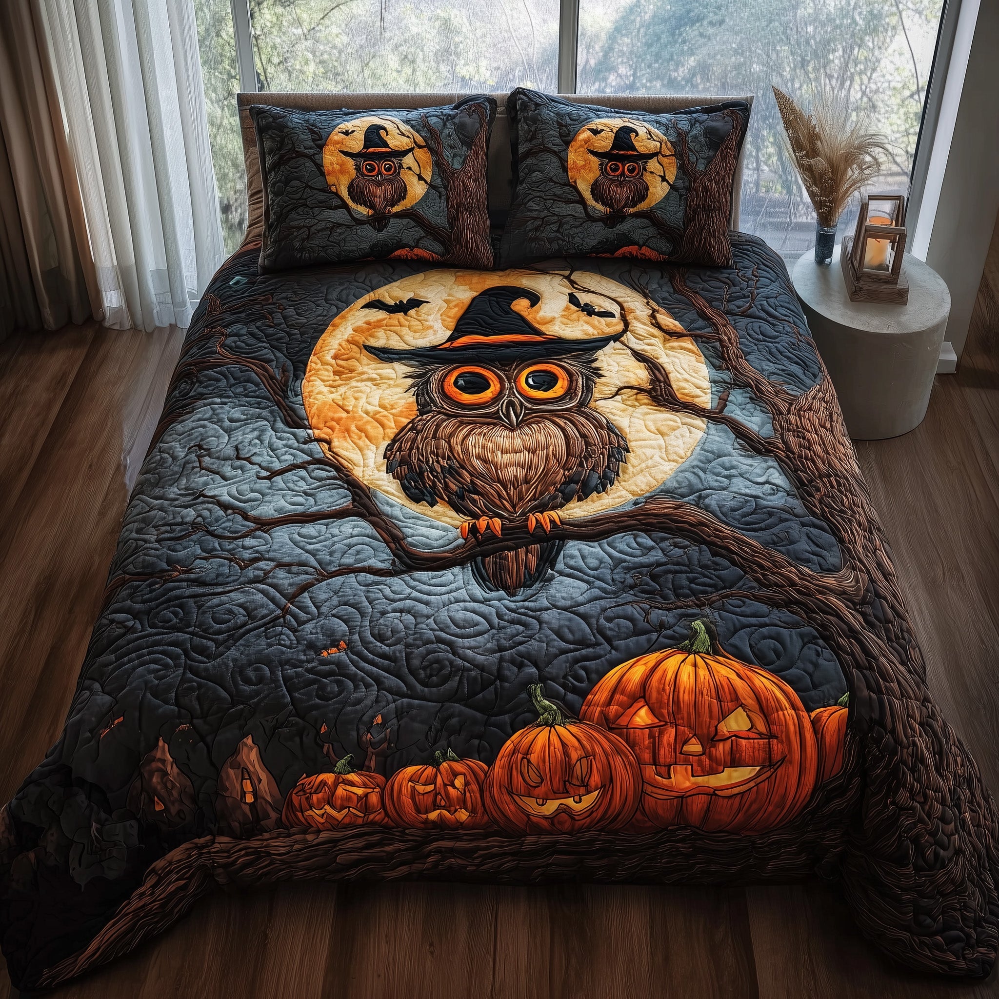 Halloween Owl Quilted Bedding Set Refresh Your Room