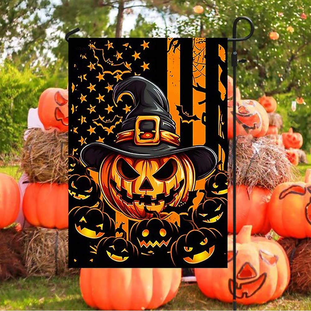 Halloween Pumpkin American Flag Halloween Gift For Friends and Family