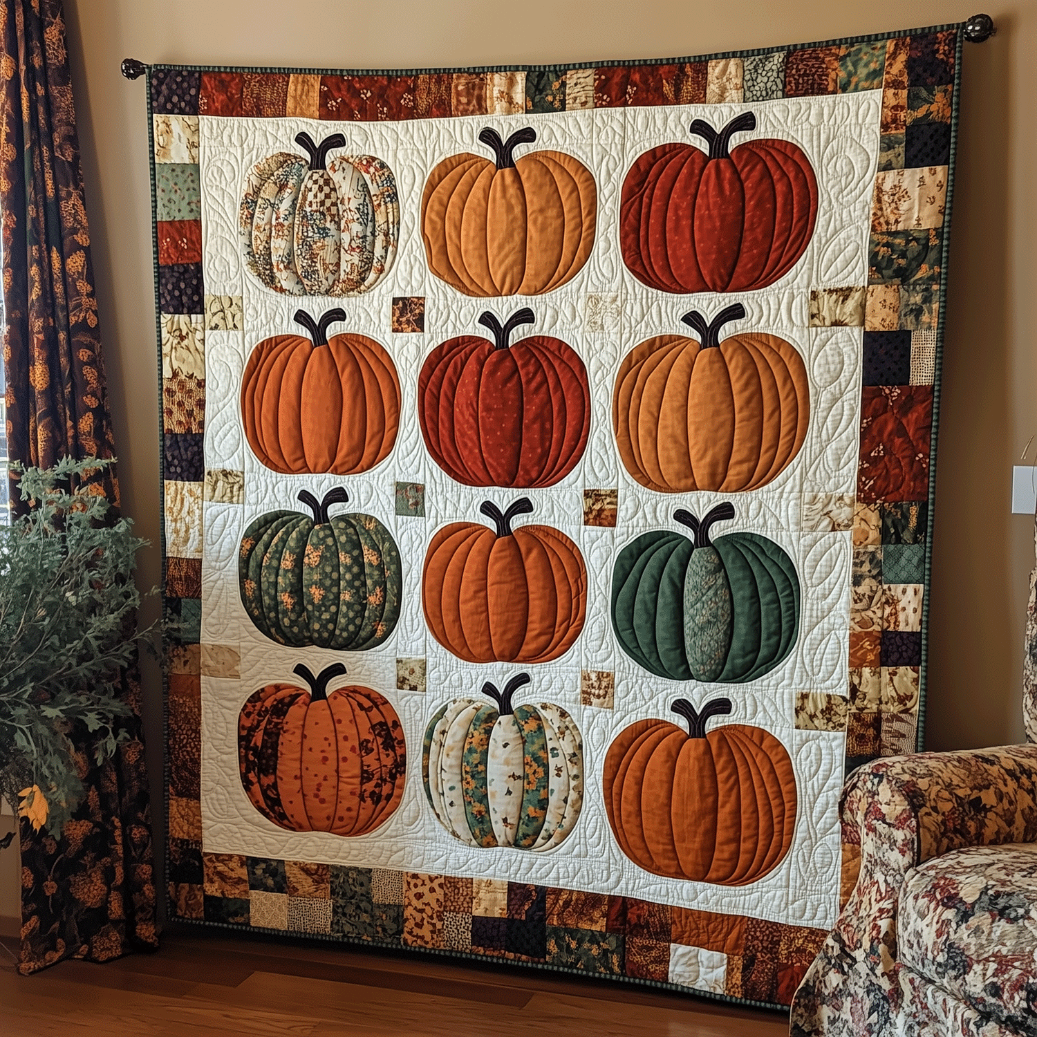 Halloween Pumpkin Quilted Blanket Spooky Gifts For Her