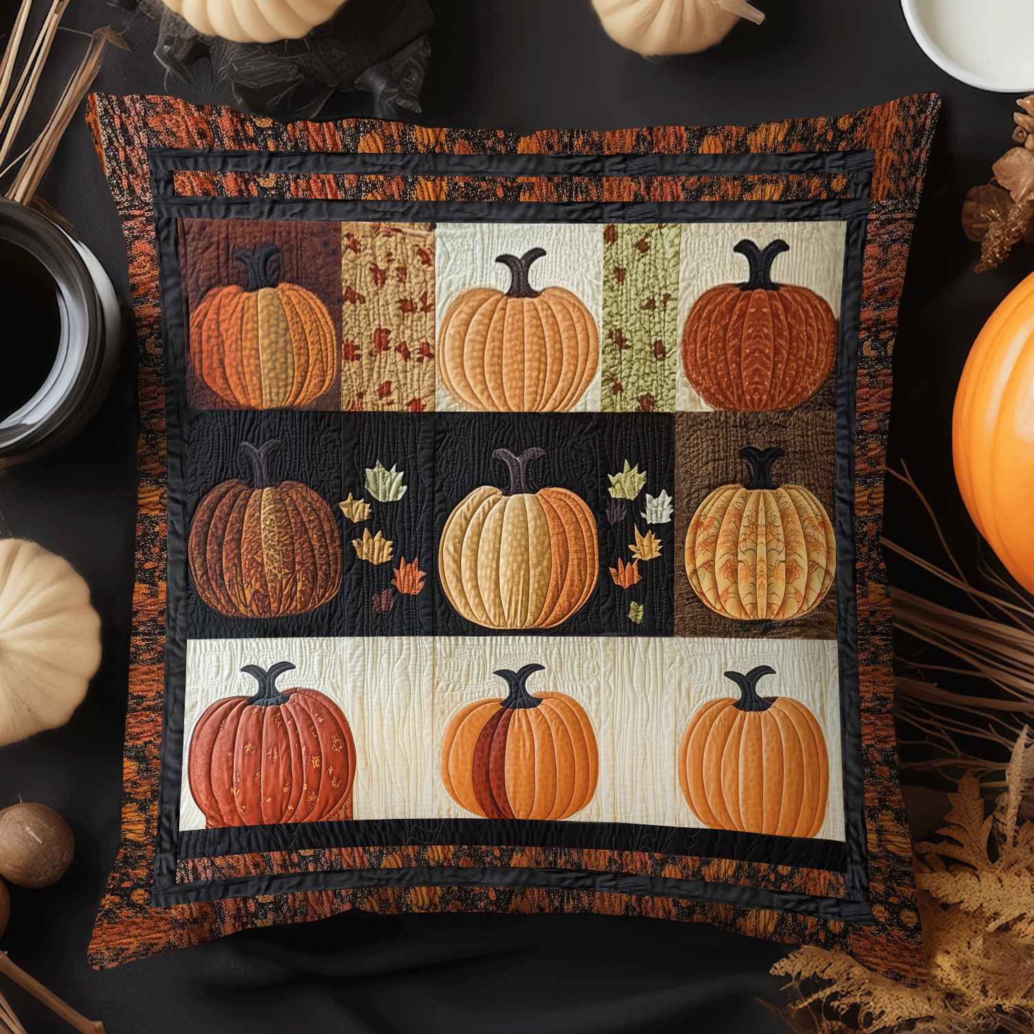 Halloween Pumpkin Quilted Pillow Case Reindeer Christmas Pillow Cover