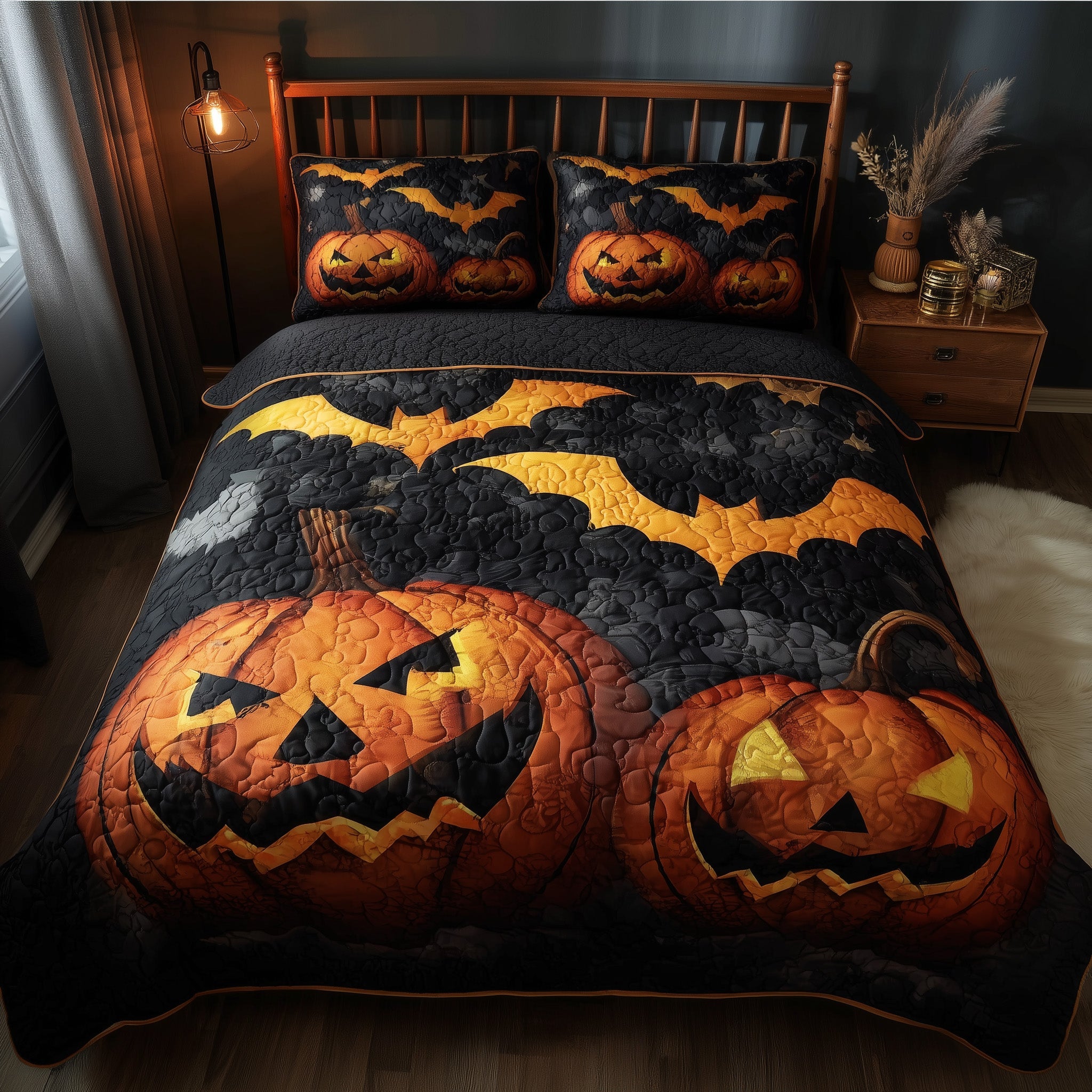 Halloween Quilted Bedding Set Birthday Gift