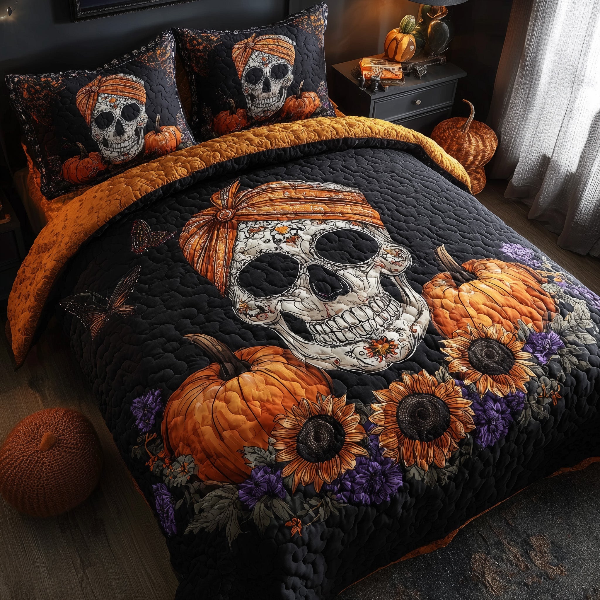 Halloween Quilted Bedding Set New Home Gift
