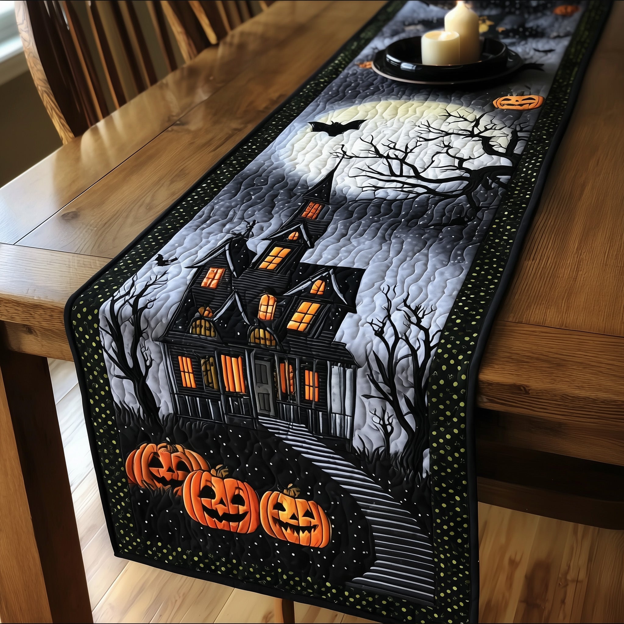 Halloween Quilted Table Runner Table Runner for Holiday Gatherings