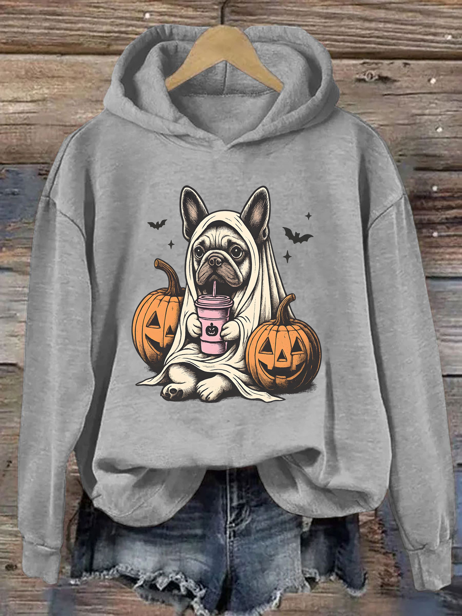 Halloween Shirt French Bulldog Ghost Hoodie Animal Hoodie Gifts For Pulldog Lovers