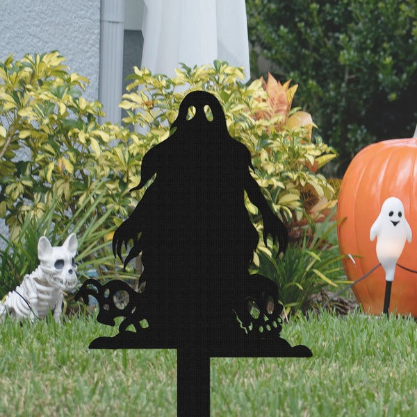 Halloween Skull Metal Yard Signs Skull Horror Spooky Outdoor Decoration Halloween Gifts