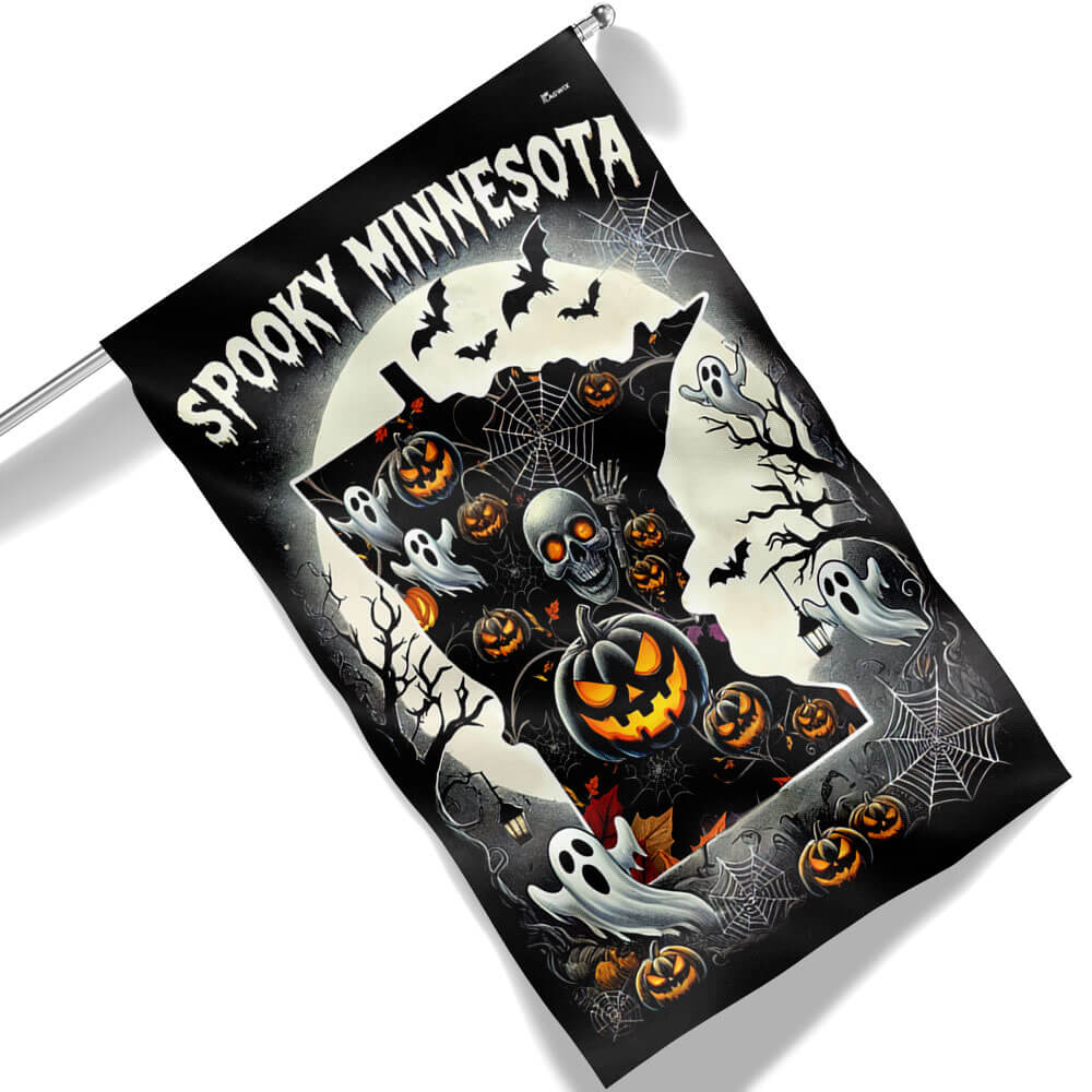 Halloween Spooky Minnesota Flag