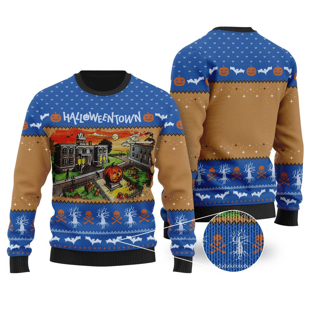 Halloween Town University Sweater Royal Personalized Christmas Sweatshirt Gift for Family