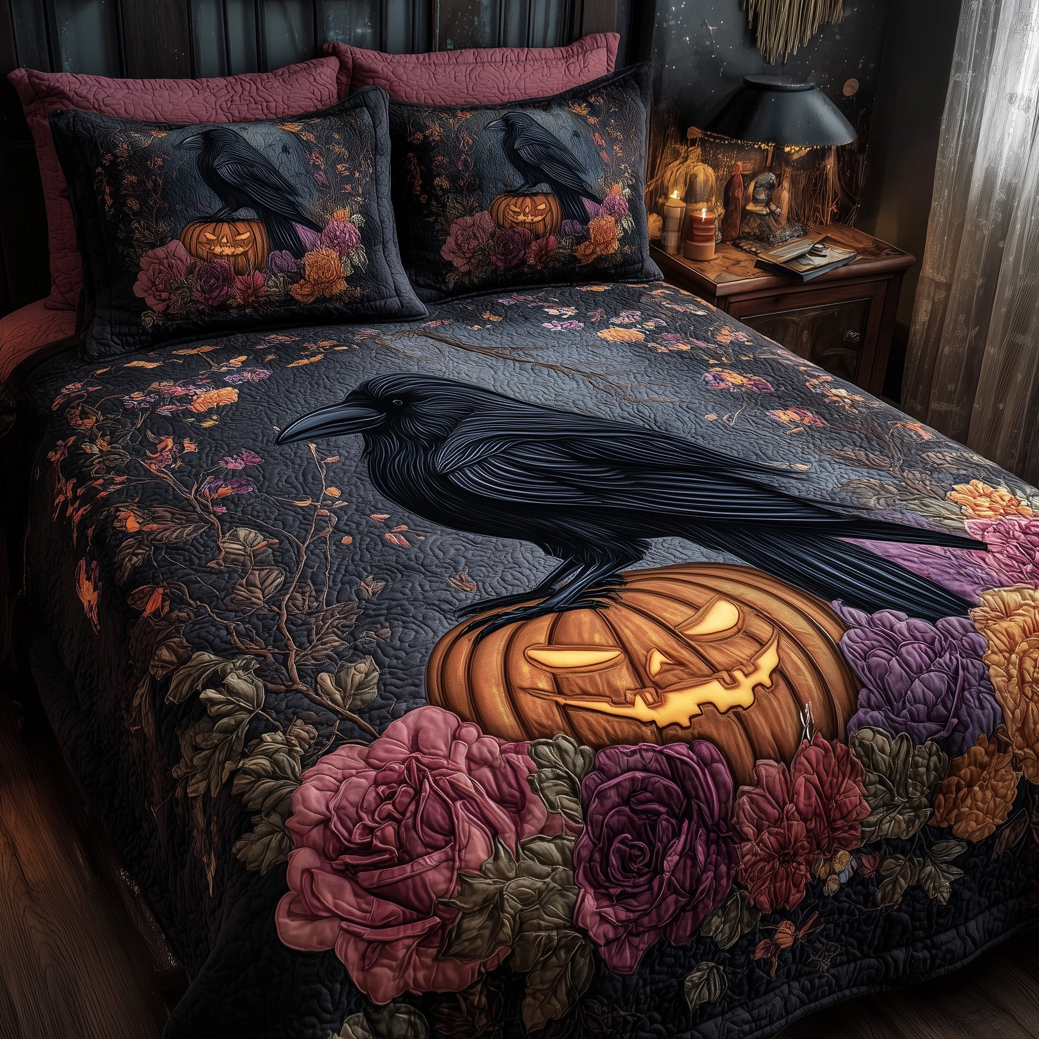 Halloween Vibe Quilted Bedding Set Breathable