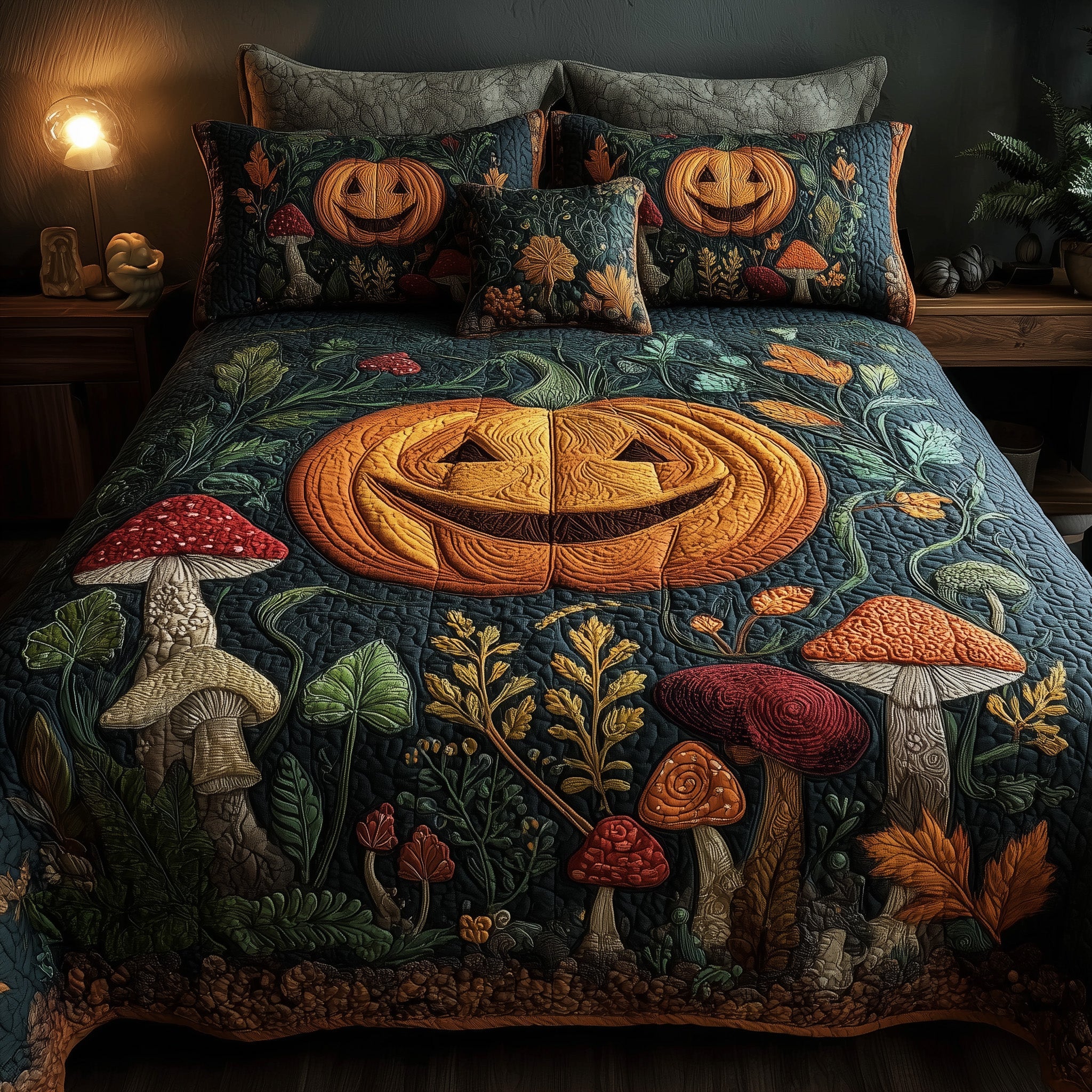 Halloween Vibe Quilted Bedding Set Lightweight