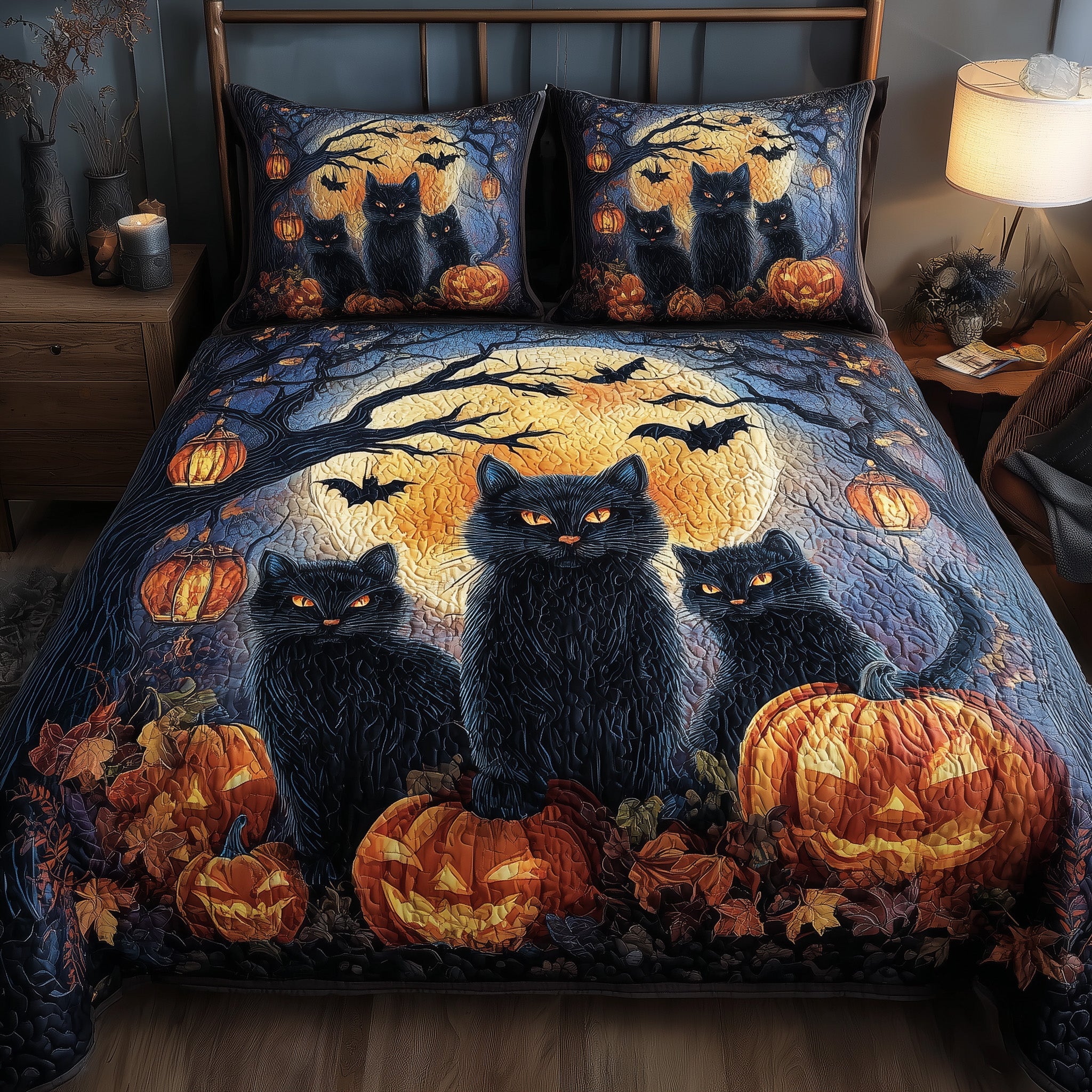 Halloween Vibe Quilted Bedding Set Modern Design