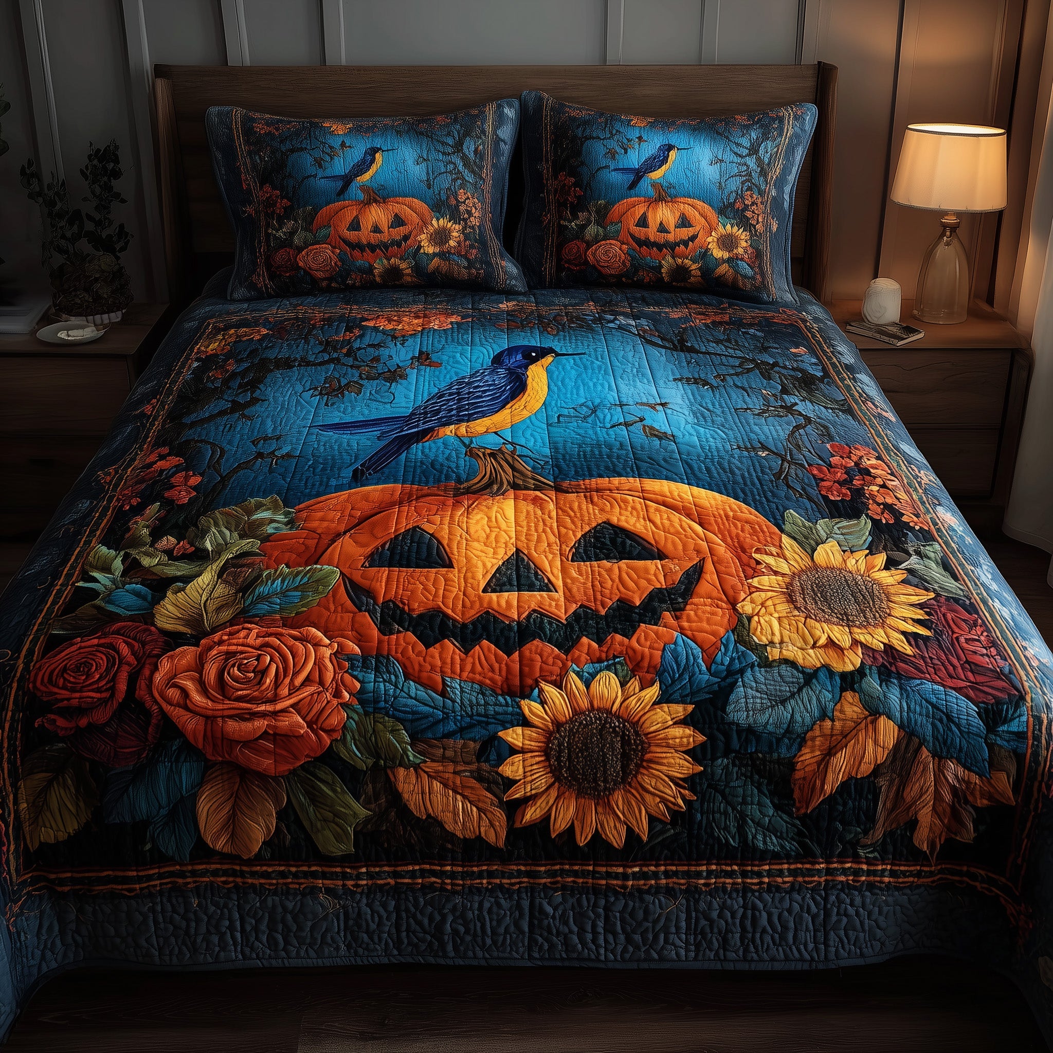 Halloween Vibe Quilted Bedding Set Soft And Smooth