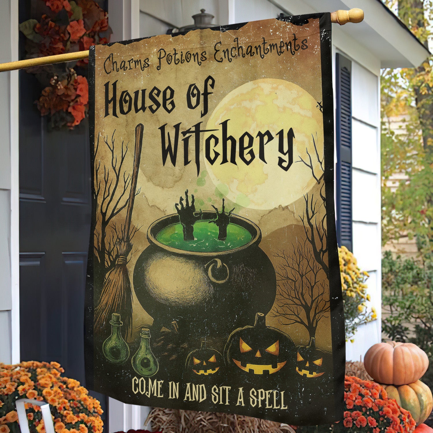 Halloween Witch Flag House Flag House Of Witchery Yard Flag Spooky Season Gift For Witch Lovers