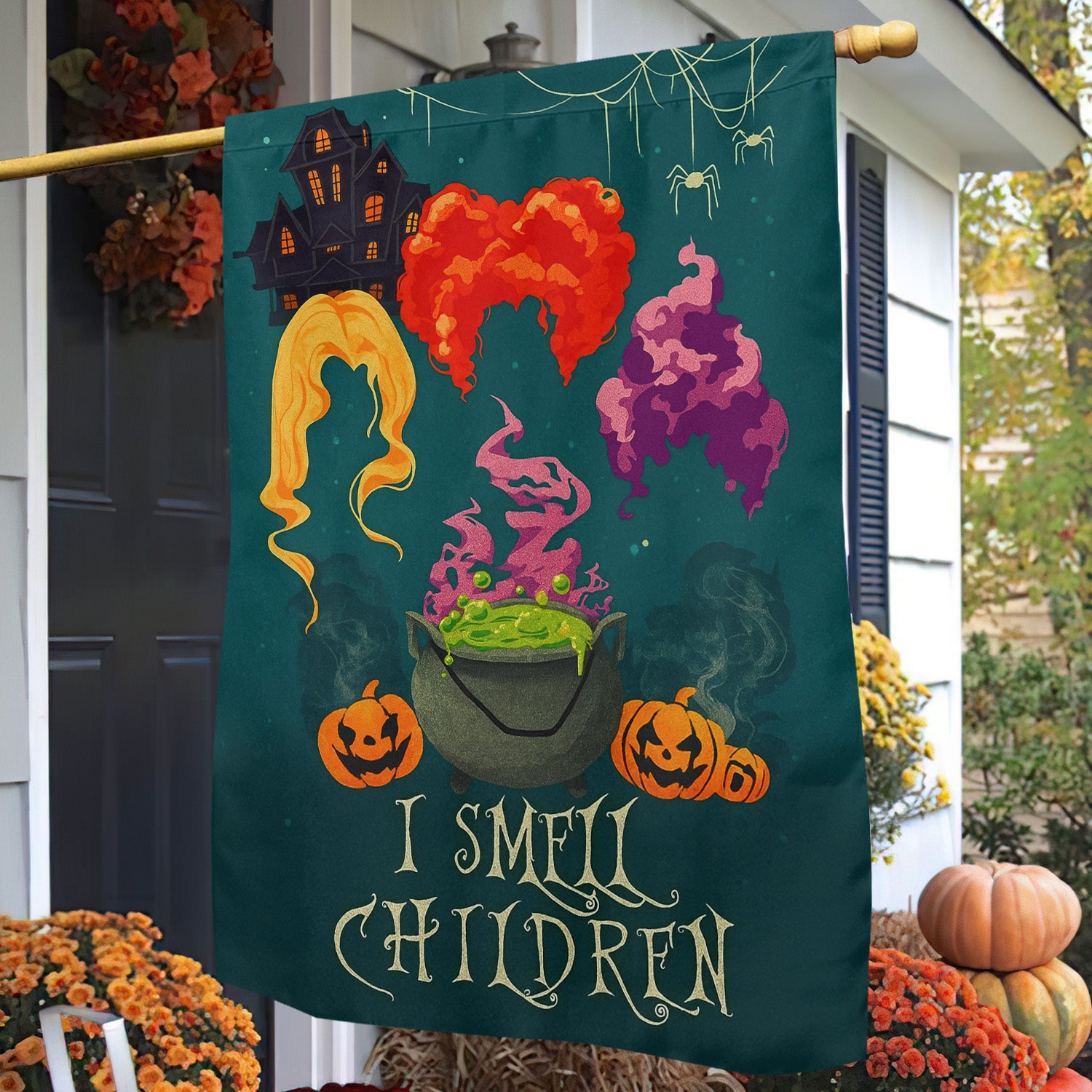 Halloween Witch Garden Flag I Smell Children Yard Flag Fright Night Gift For Witch Lovers
