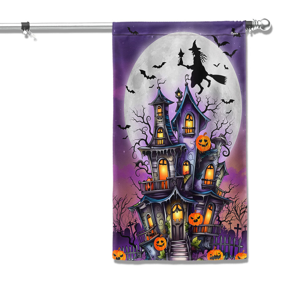 Halloween Witch Haunted House Spooky Vibes Flag