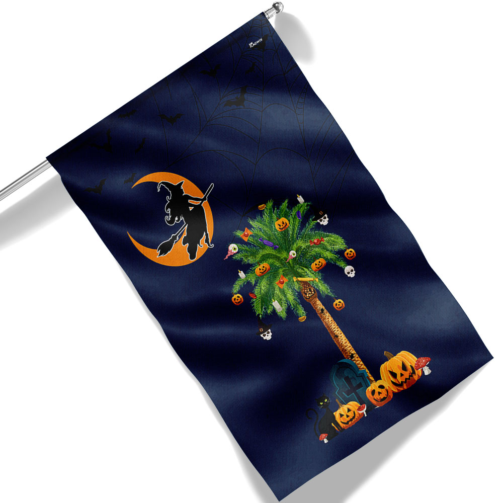 Halloween Witchcraft Pumpkins Palm Tree South Carolina Flag