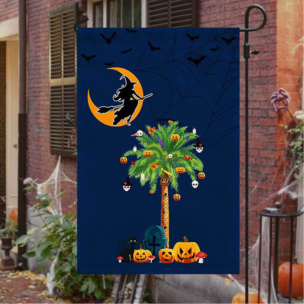 Halloween Witchcraft Pumpkins Palm Tree South Carolina Flag Halloween Gift For Adults