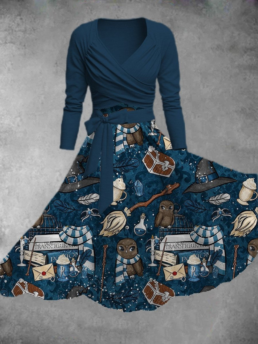 Halloween Wizard Two Piece Dress Horror Scary Vintage Dress Halloween Spooky Clothing