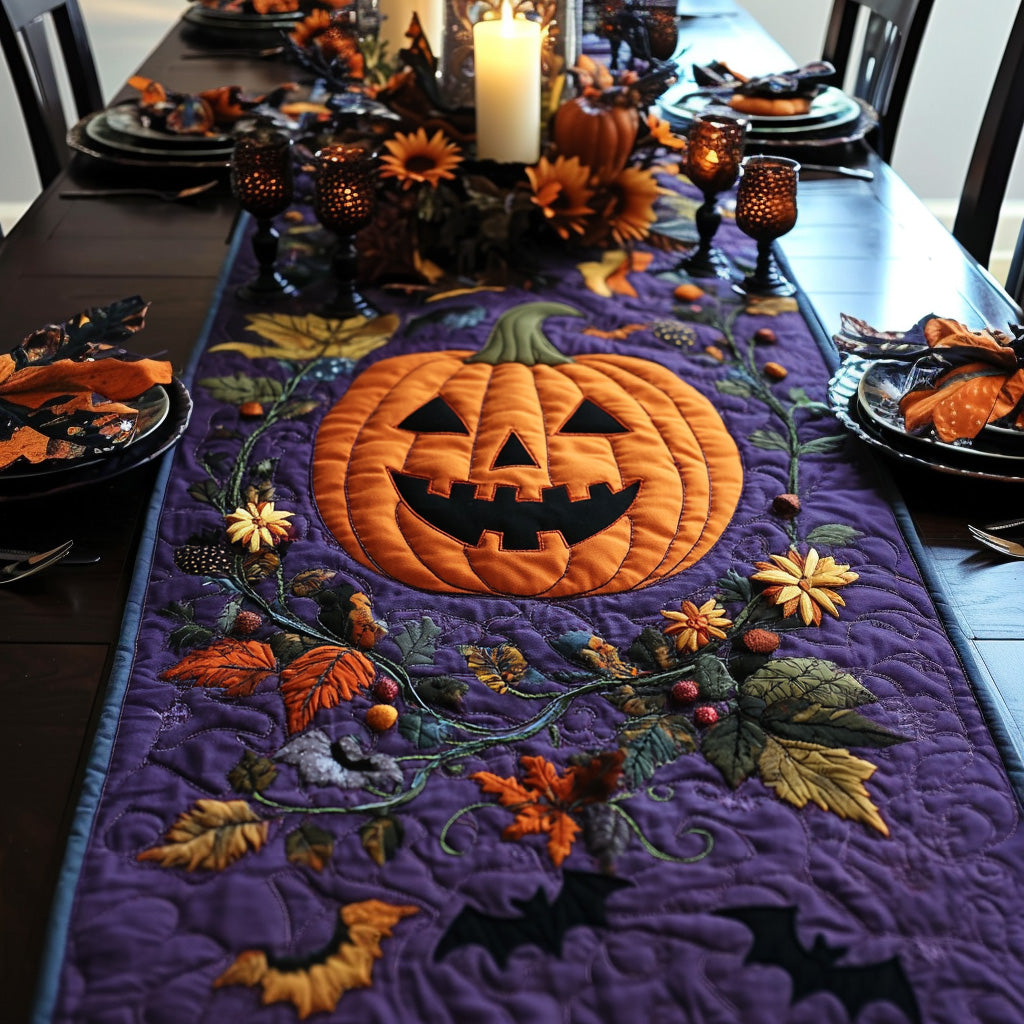Hallowflame Quilted Table Runner Halloween Runner Table Dining Room Table Decor