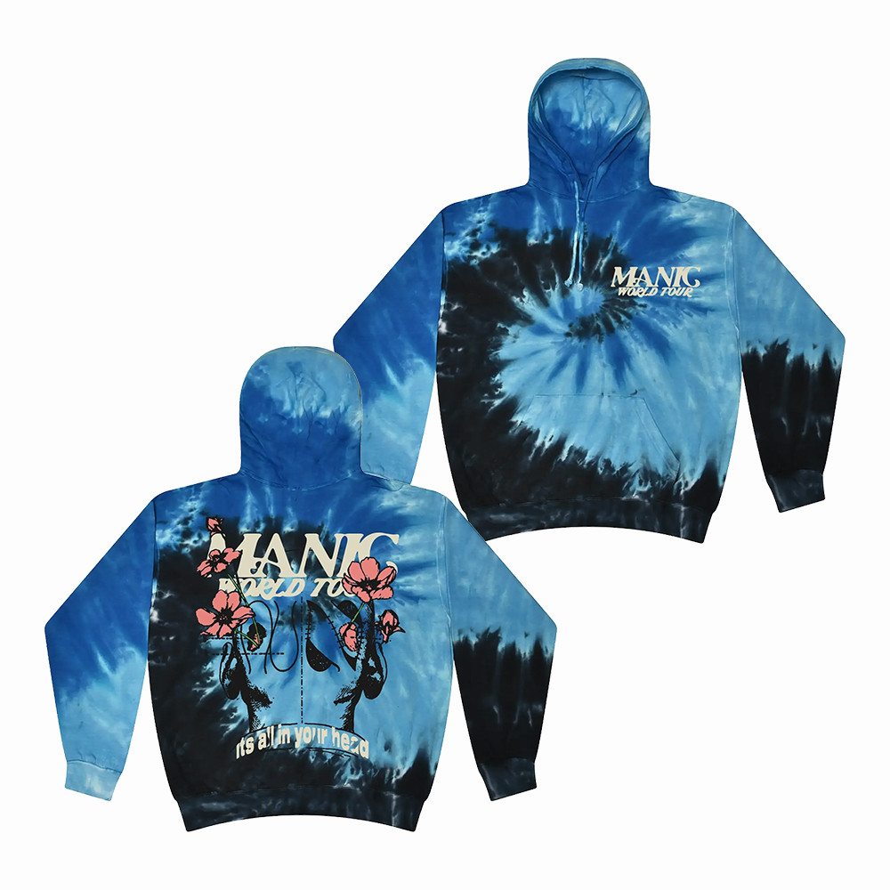 Halsey Manic Album Blue Tie Dye Hoodie Artist Clothing Gift Ideas For Superfans