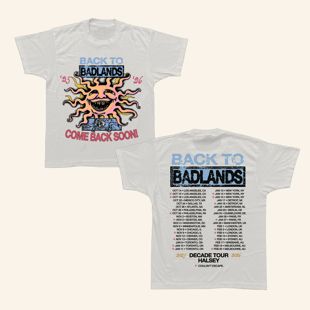 Halsey Music Merch Sunburn T-Shirt Back To Badlands Shirt Music Lover Gifts For Him
