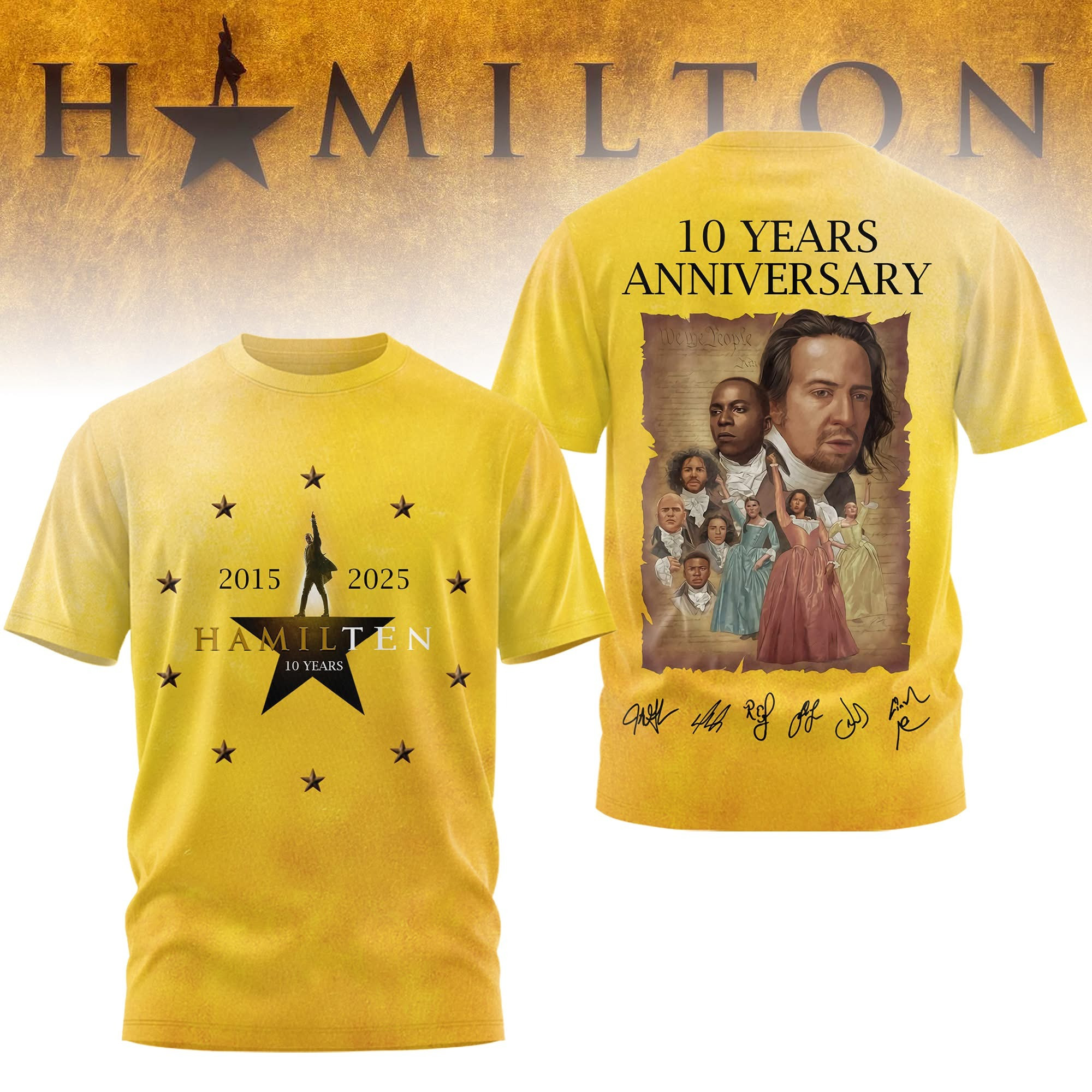 Hamilton 10 Years Anniversary 2015-2025 T-Shirt Hamilton Show Merchandise Fan Gifts