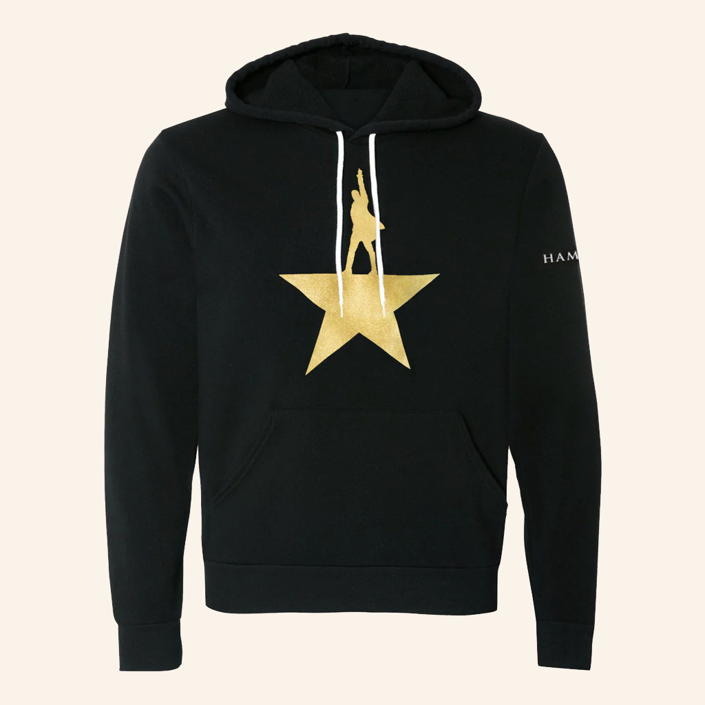 Hamilton Merch Gold Star Black Hoodie Unique Gifts For Music Lovers