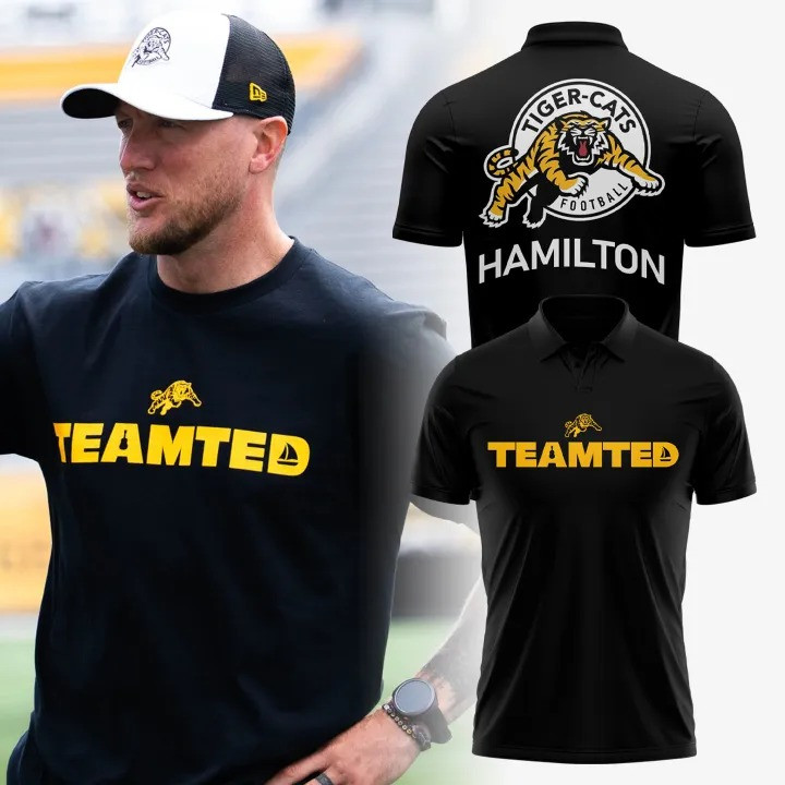 Hamilton Tiger-Cats x TeamTed Polo Shirt Merch Clothing Gifts For Football Lovers Fans