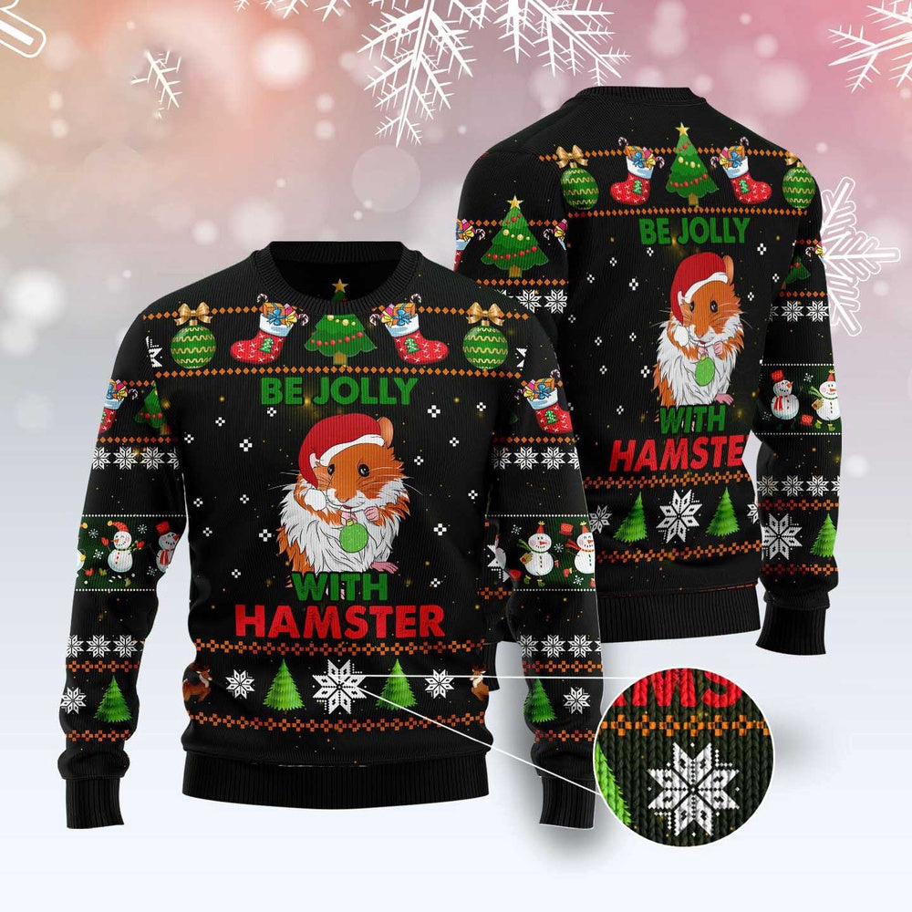 Hamster Be Jolly Ugly Christmas Sweater Funny Ugly Christmas Sweater Xmas Gifts