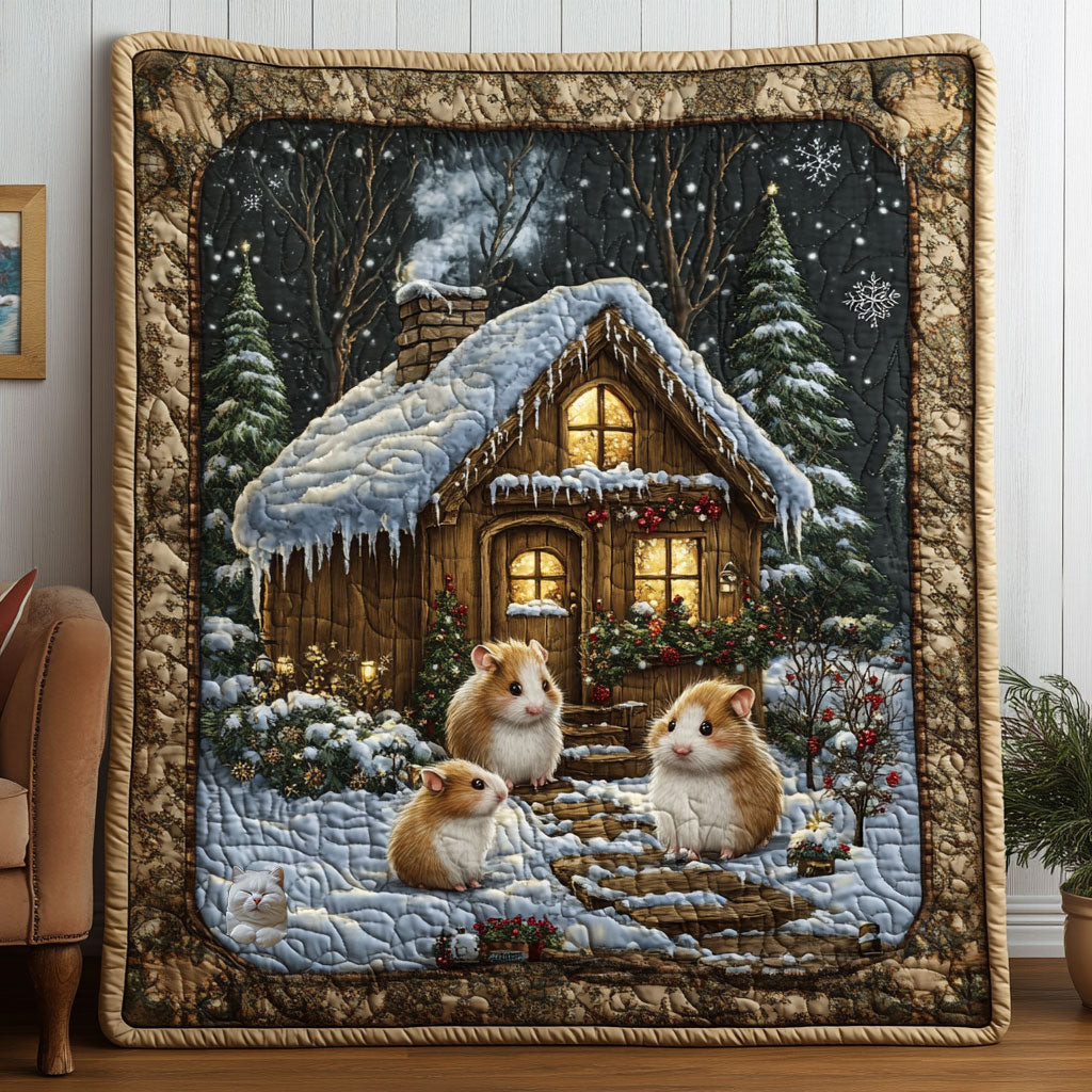 Hamster Christmas Cute Holiday Xmas Quilt Blanket Christmas Gifts For Your Girlfriend