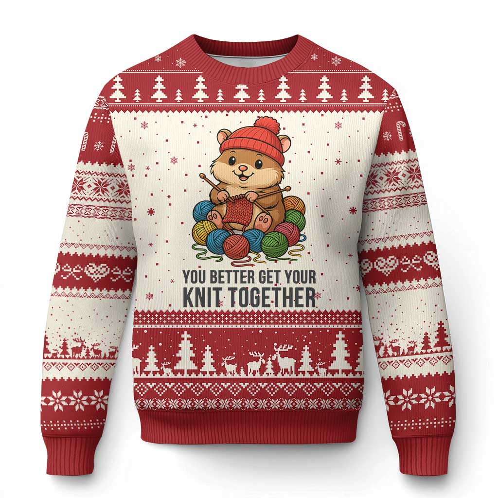 Hamster You Better Get Your Knit Together Ugly Christmas Sweater Lovely Xmas Gifts For Girl